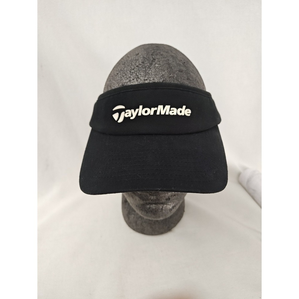 Vintage TaylorMade‎ Golf Visor L/XL Cap Hat Black White Made In Korea
